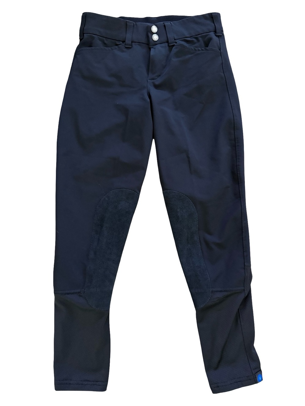 Irideon Riding Breeches Womens 24 Black Knee Patch Stretch Equestrian Pants USA